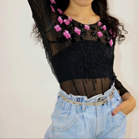 Vintage Tops - Vintage Beaded Blouse